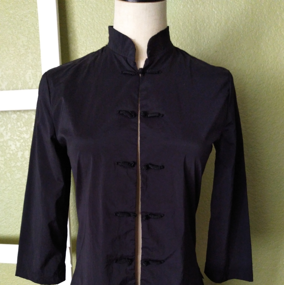 Vintage Black Chinese jacket coat blouse